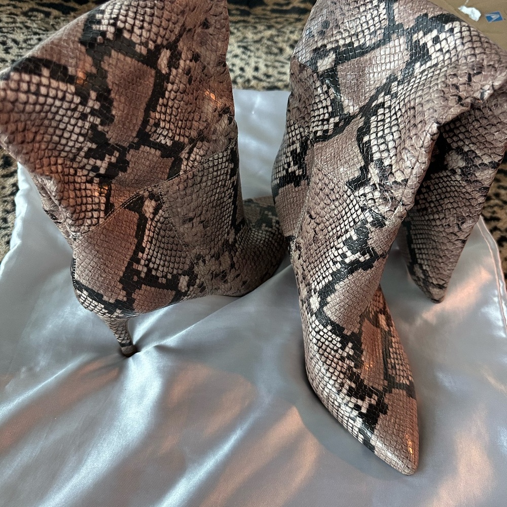 New Boots in a size 10. Taupe and black multicolor.